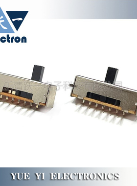 SS15E01G5拨动开关1P5T)5档7脚弯脚2固定脚滑动卧式侧插22*5*7.4H