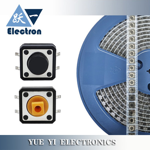 轻触开关12*12*5MM铜脚贴片编带