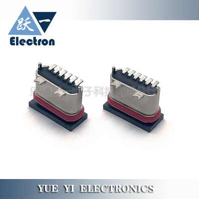 TYPE-C-6P母座防水IPX8180度立式贴片7.15H防水圈U型接口USB母座