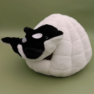 海洋馆虎鲸宝宝按压会发声毛绒玩具极地馆海豹企鹅白鲸海豚公仔