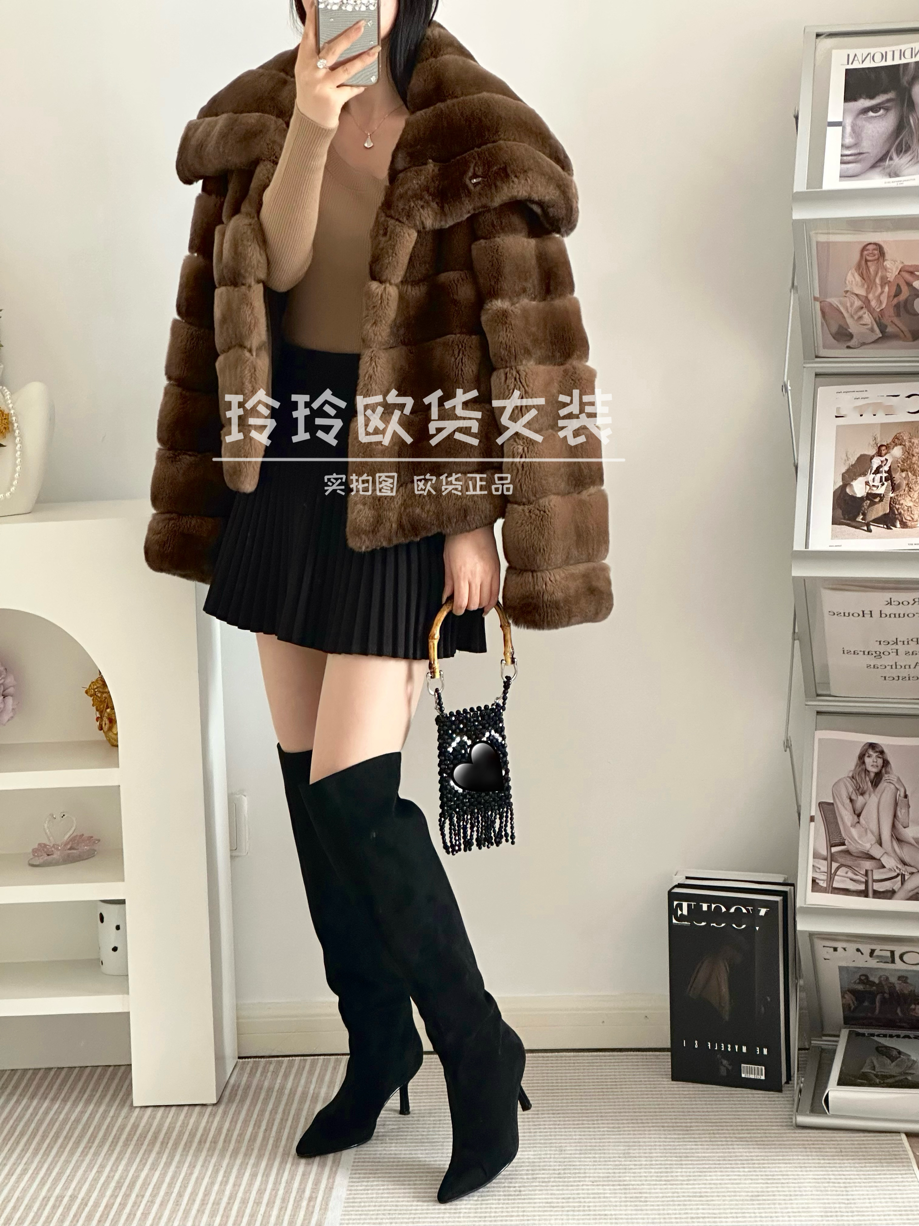2025欧货新款高品质翻领加厚高端进口獭兔毛龙猫皮草外套