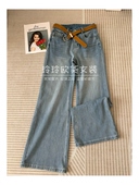 高腰显瘦直微拉牛仔裤 2026年欧货正品 早春款