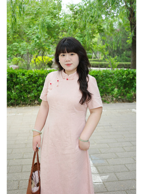 Vaee大码女装温婉天丝旗袍2026夏季新款改良版年轻新中式连衣裙
