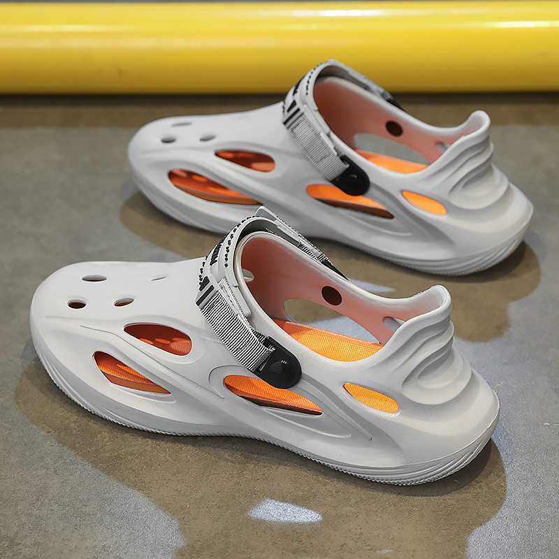 凉鞋男士夏季防滑透气休闲外穿踩屎感全包厚底沙滩镂空洞洞鞋