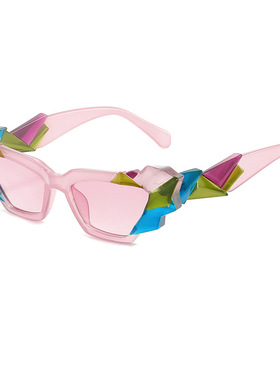 新款百搭个性不规则太阳镜时尚