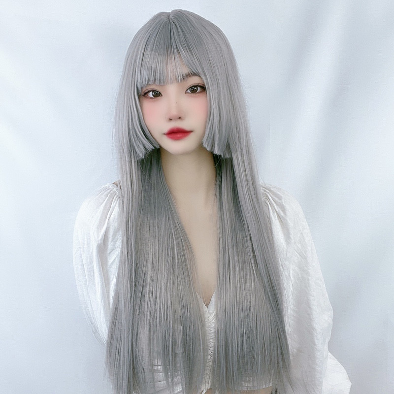 假发女长发自然圆脸空气刘海jk