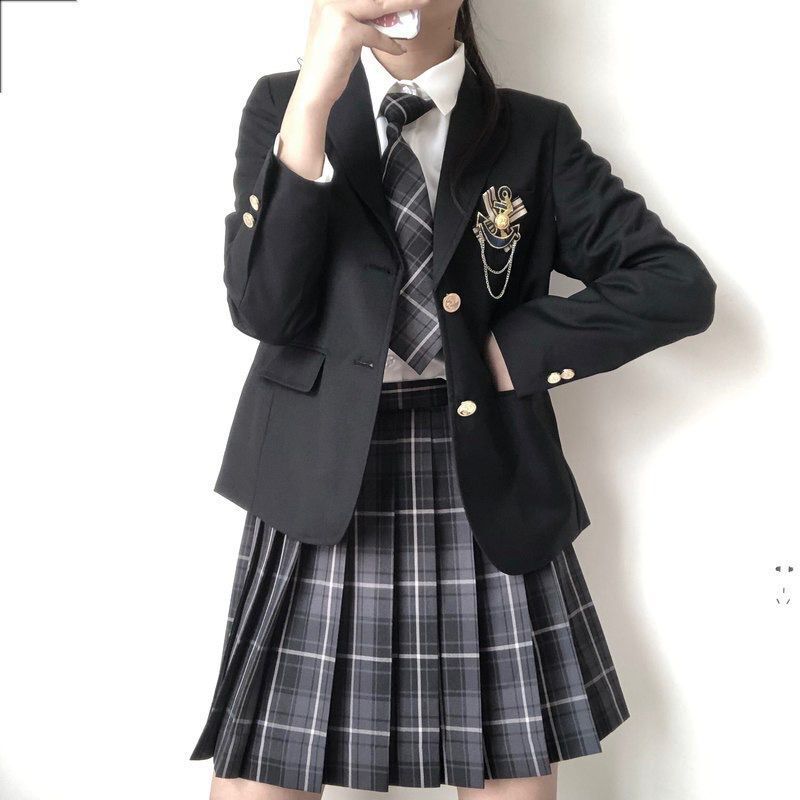 日系学院风JK西装外套秋冬制服女学生校供感西服套装全套 个性定制/设计服务/DIY JK制服加工定制 原图主图