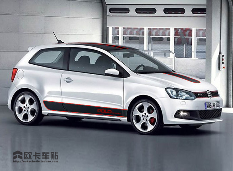 适用大众POLO改装侧裙贴纸 高尔夫6 7车贴拉花尚酷车身贴遮挡划痕