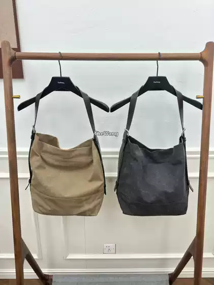 Jennie同款帆布包lema风格belted tote bag托特包中性水桶包