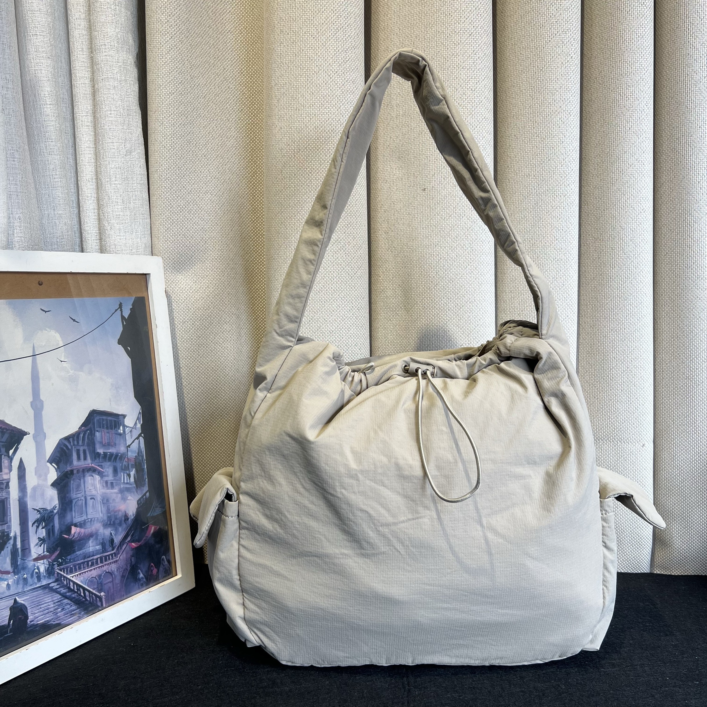 外贸西班牙原单尾货时尚大容量女包尼龙布休闲单肩包手提托特包