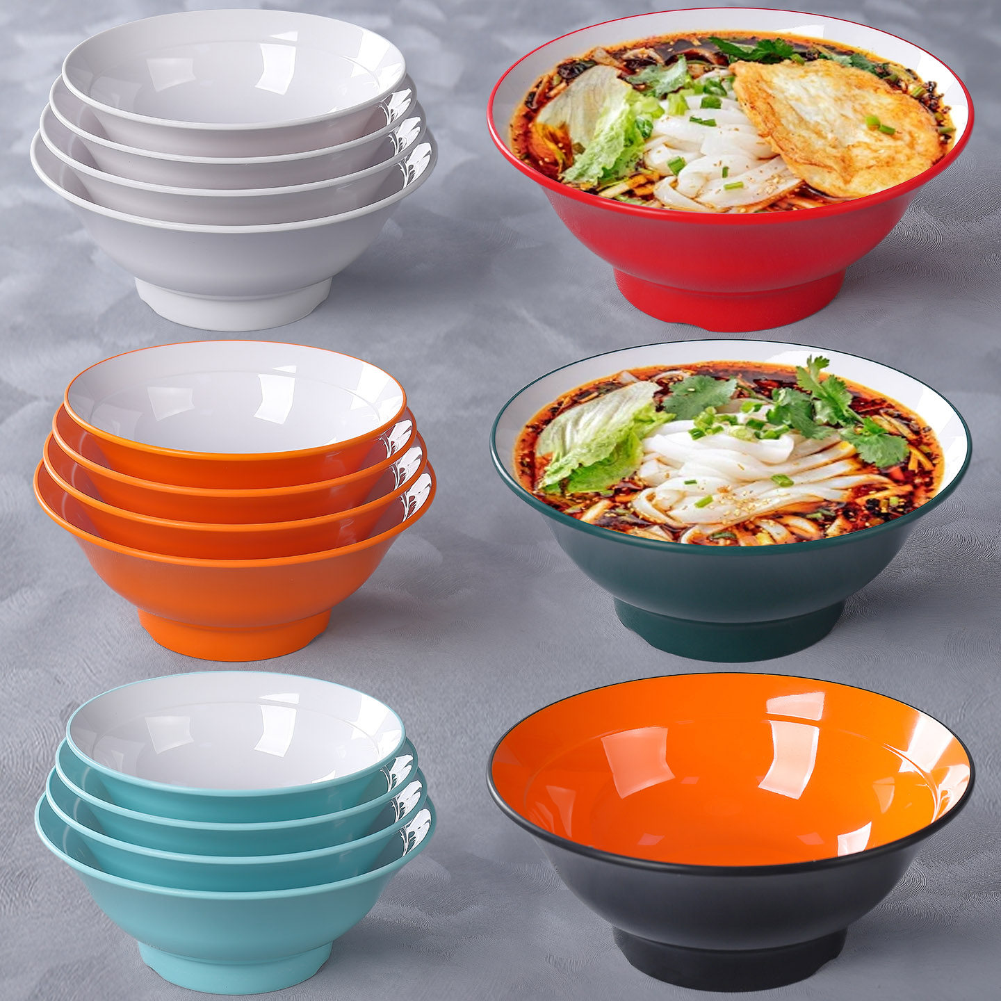 面馆拉面碗密胺餐具双色牛肉面碗专用大碗刀削面碗商用重庆小面碗