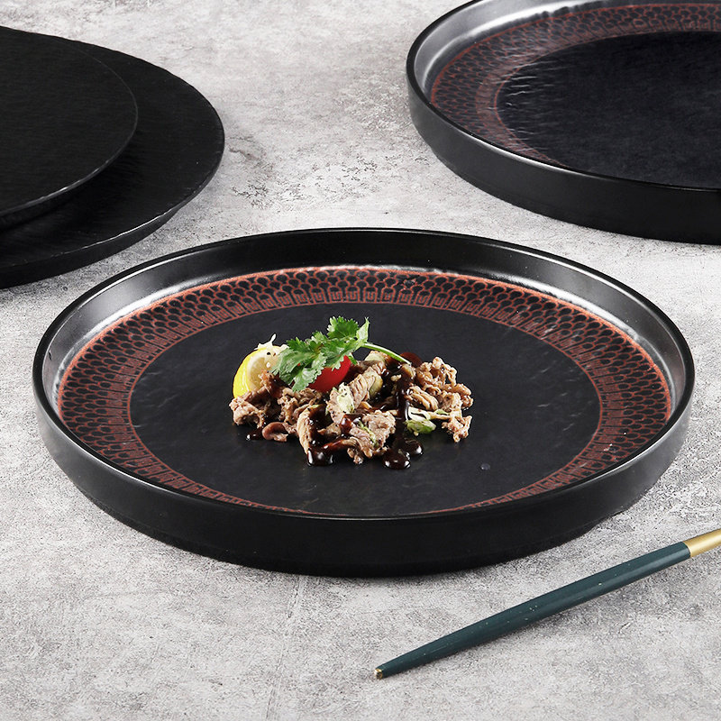 密胺餐具盘子日式酒楼西餐平盘小吃甜点盘餐厅凉菜烤肉盘摆盘商用