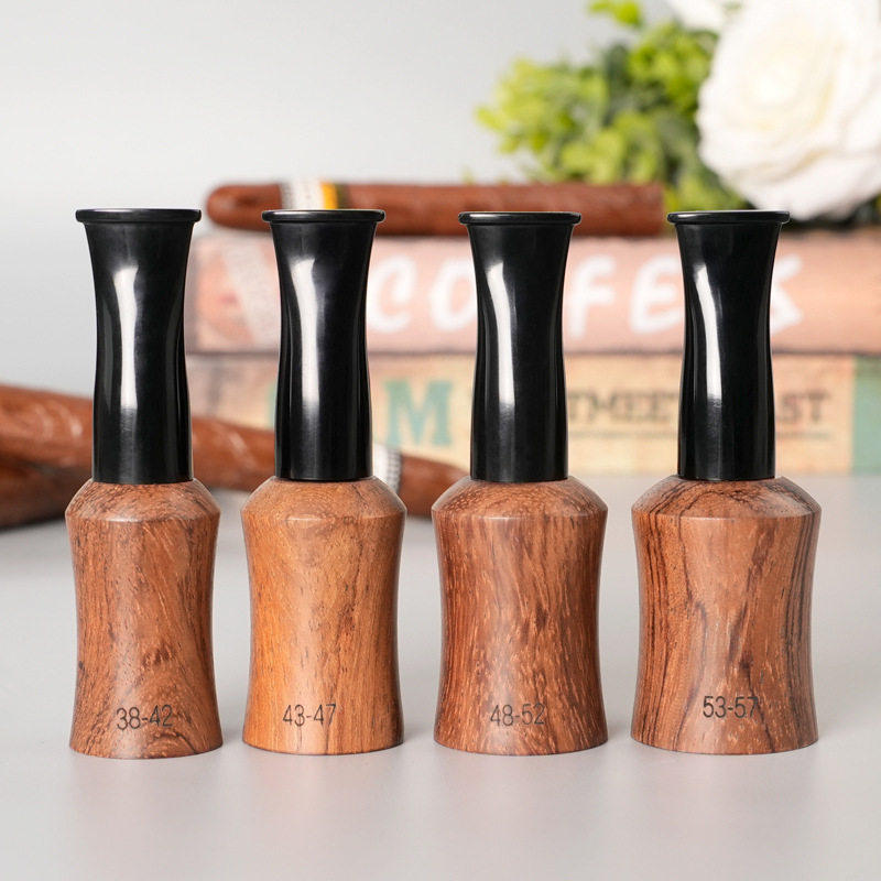 花梨木雪茄嘴38-57环黑檀木烟嘴9mm活性炭滤芯过滤男士父亲节礼品