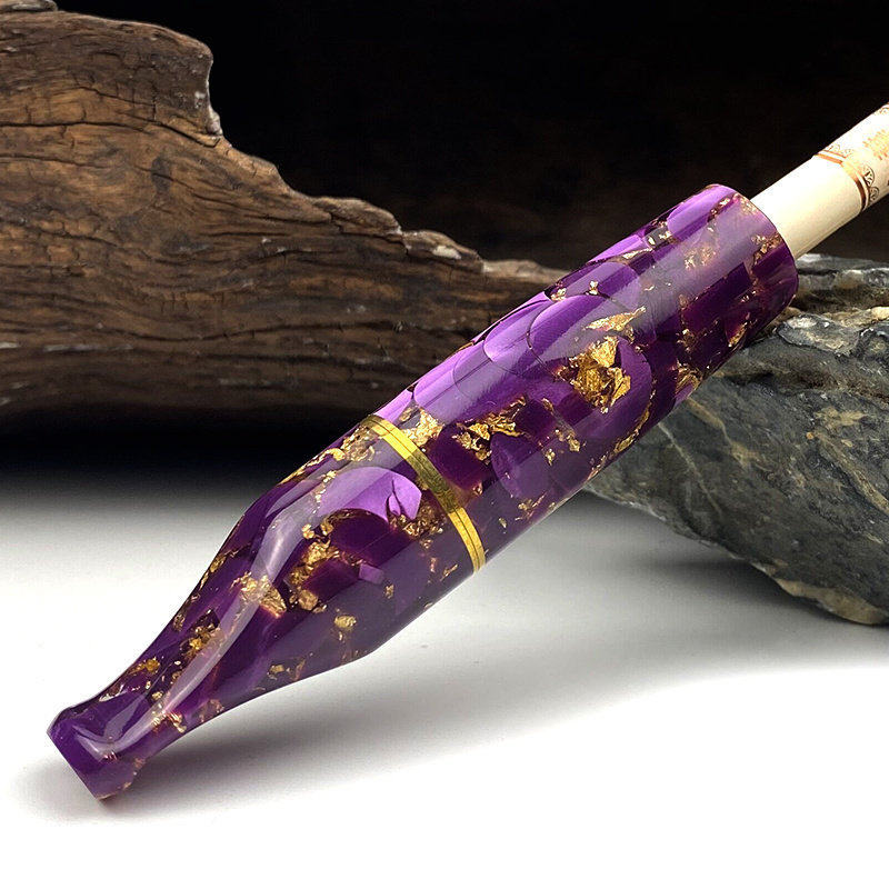 亿辉树脂过滤烟嘴紫色9mm活性炭烁石软木滤芯过滤粗中细三用一体