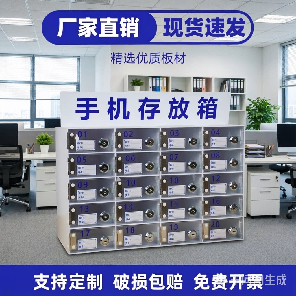 白色加厚亚克力手机柜存放柜保管图片
