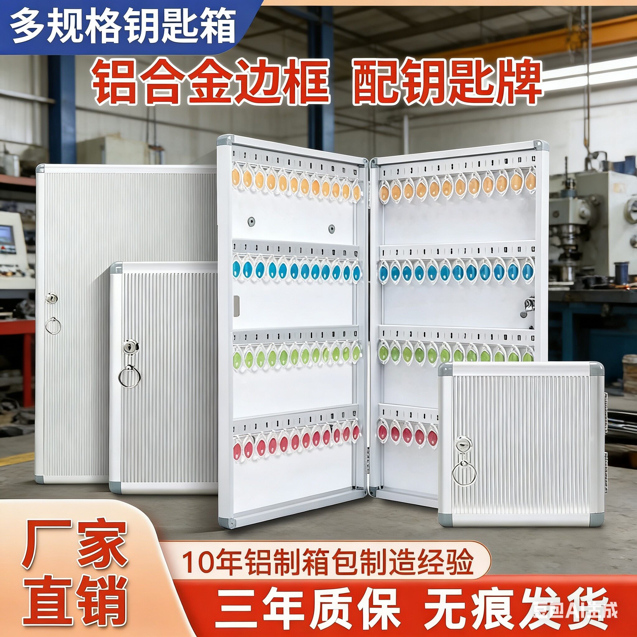 挂墙加厚铝合金钥匙箱壁挂式钥匙柜钥匙管理箱钥匙存放盒钥匙盒