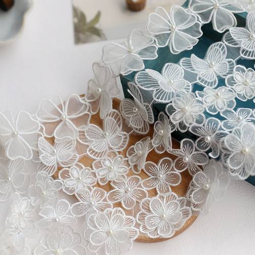 多款手工欧根纱蝴蝶花边婚纱娃衣服diy制作蕾丝辅料 配饰服装装饰