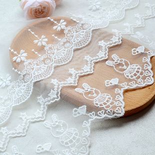 柔软棉线网纱蕾丝花边辅料手工diy材质窗帘沙发 舞蹈服白色 童装