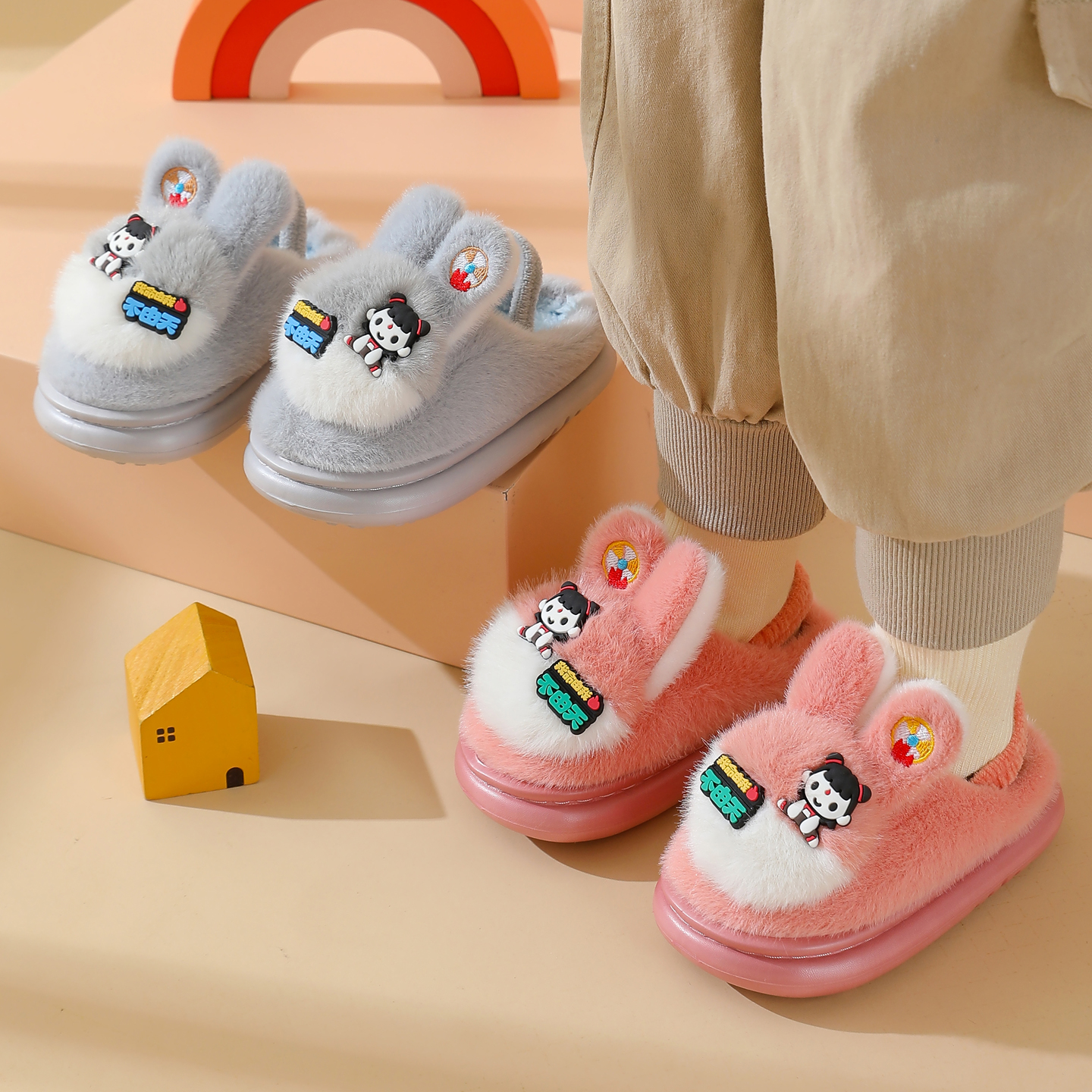 宝宝棉拖鞋女宝1-3岁2可爱卡通
