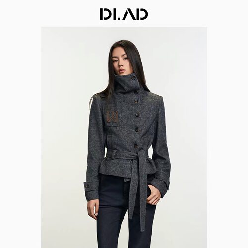 DI.AD  复古翻领大衣毛呢外套（含腰带）DD624930D2发款均可代购