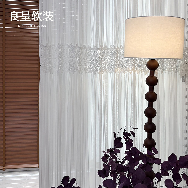 微风与花 法式拼接纱帘花朵纹理浪漫梦幻客厅卧室高端窗纱
