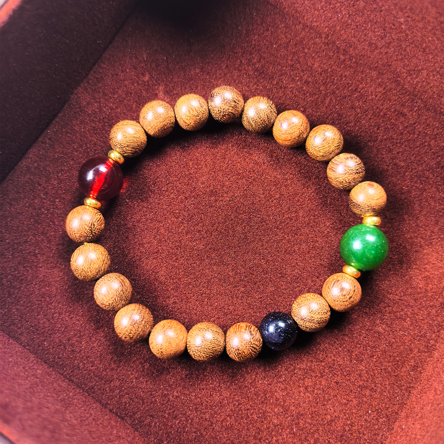天然金丝檀木手串男女款琥珀蜜蜡转运珠手链中式简约设计正品礼物