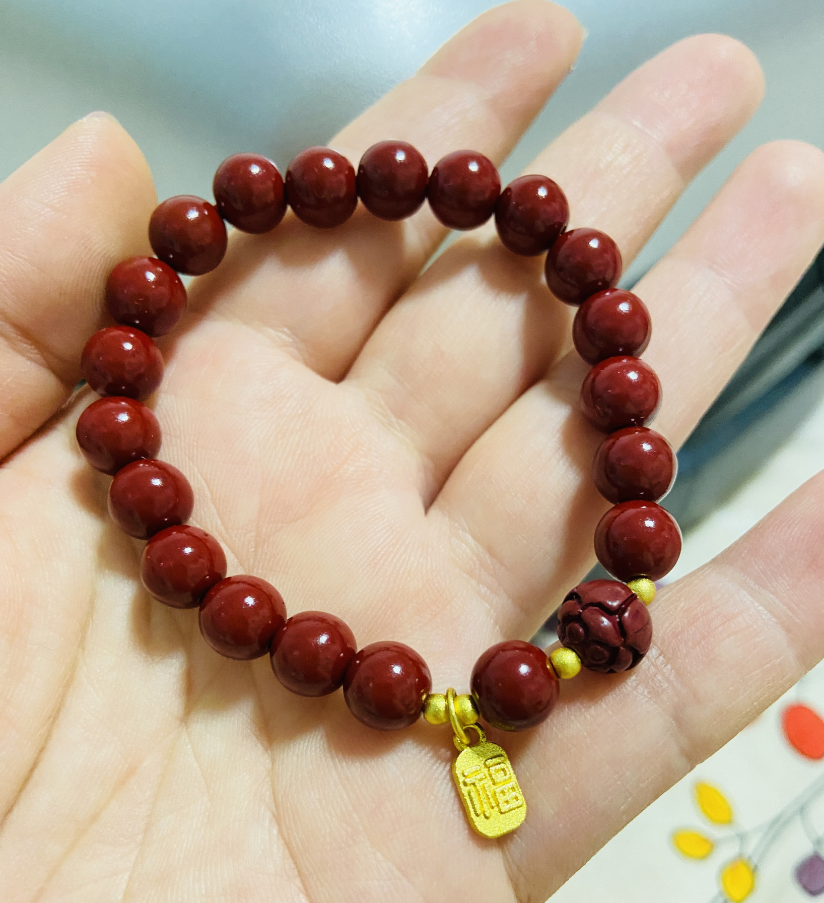 朱砂手串莲花手串新款正品平安健康好运护身符本命年红蛇年礼物