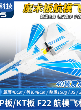 FYS魔术板航模飞机F22猛禽迷你40翼展DIY竞赛教学遥控KT/PP电动