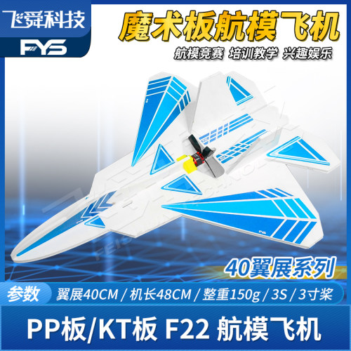 FYS魔术板航模飞机F22猛禽迷你40翼展DIY竞赛教学遥控KT/PP电动