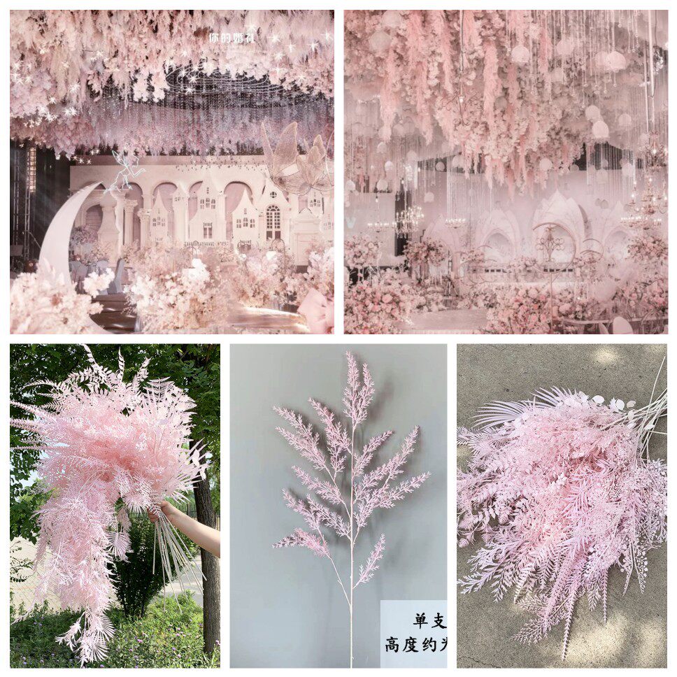 浅粉色系花材 婚庆仿真花婚庆堂吊顶路引装饰花材塑料假花人造花