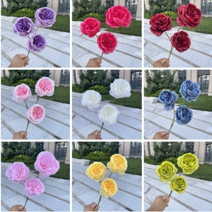 仿真花玫瑰 3头奥斯丁婚礼装饰婚庆美陈假花 韩式花排插花绢花