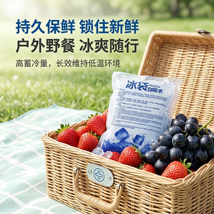 自吸水冰袋快递专用冷冻重复使用一次性商用烘焙保鲜注水保冷袋