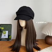 定制山本风 仿羊毛呢马术帽女秋冬复古时髦大头围文艺报童帽子