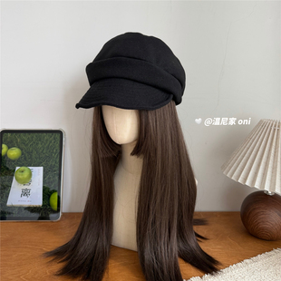 定制山本风~仿羊毛呢马术帽女秋冬复古时髦大头围文艺报童帽子