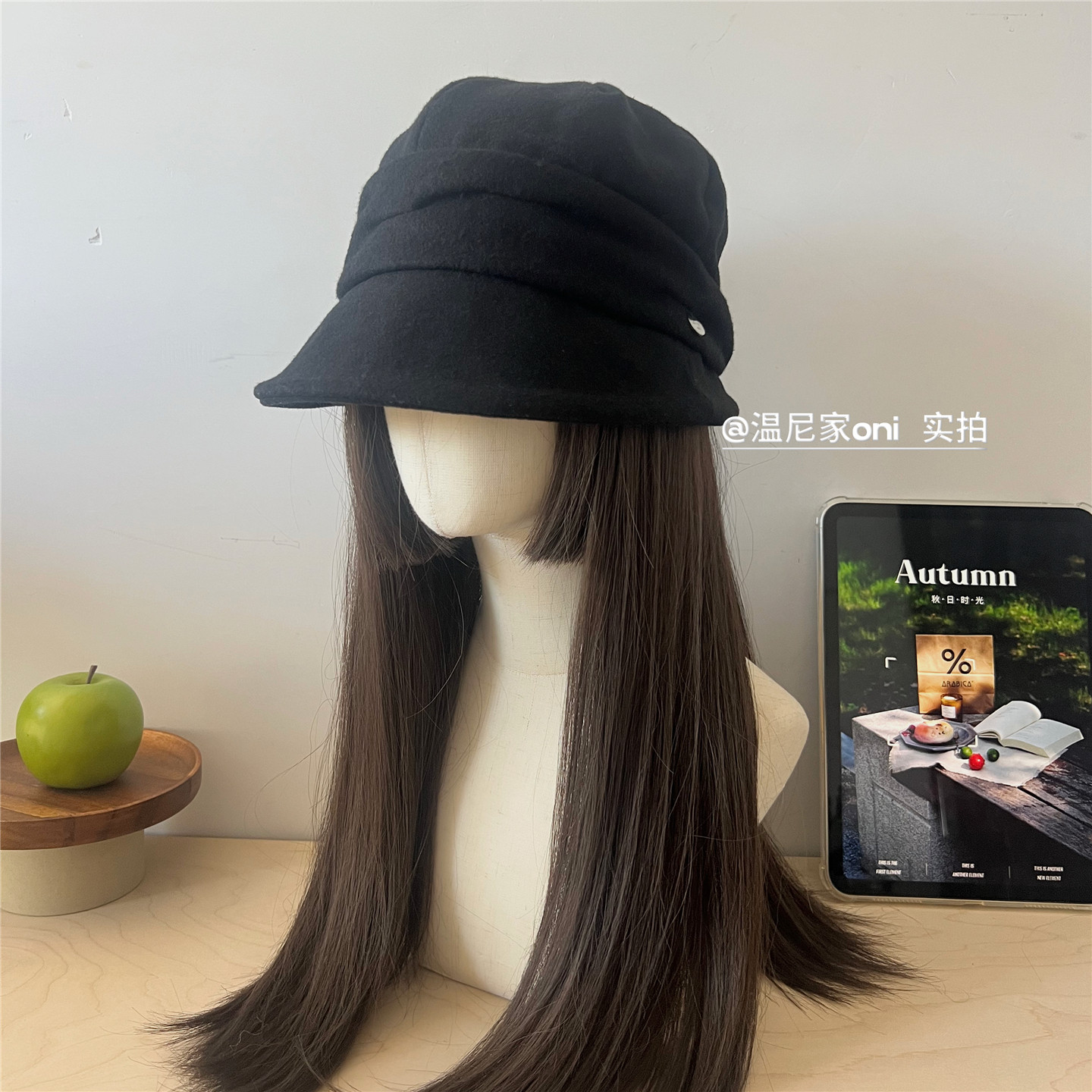 外贸订单~素颜bi备显脸小山本风褶皱羊毛呢渔夫帽女遮脸堆堆盆帽