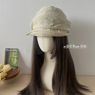 莱赛尔~山本风宽檐小众日系设计师透气画家鸭女舌云朵报童帽夏天