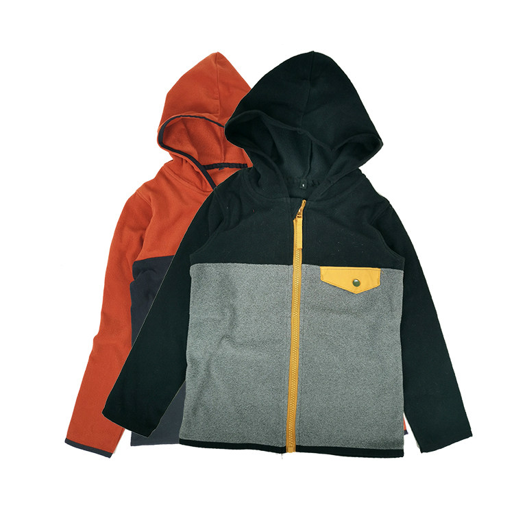 新款外贸单摇粒绒男童长袖外套 拉链外套