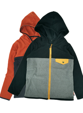 新款外贸单摇粒绒男童长袖外套 拉链外套