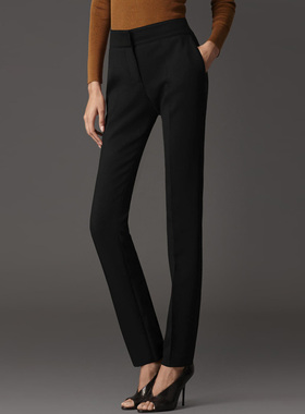 外滩风尚春秋西裤女职业装西装裤子女中腰修身小直筒裤长裤15320