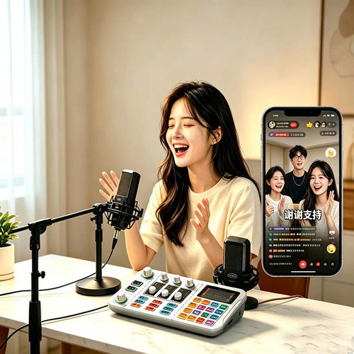 音奈尔X10直播声卡套装K歌录音