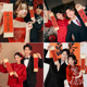 新中式 婚纱照道具对联婚纱摄影红旗袍喜嫁主题写字卷轴对联扇子