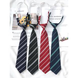 条纹领带女款jk日系学院风懒人免打结装饰dk男生制服衬衫休闲配饰