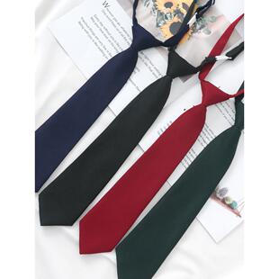 纯色jk领带女款日系学院风学生衬衫制服红色dk男休闲懒人免打配饰