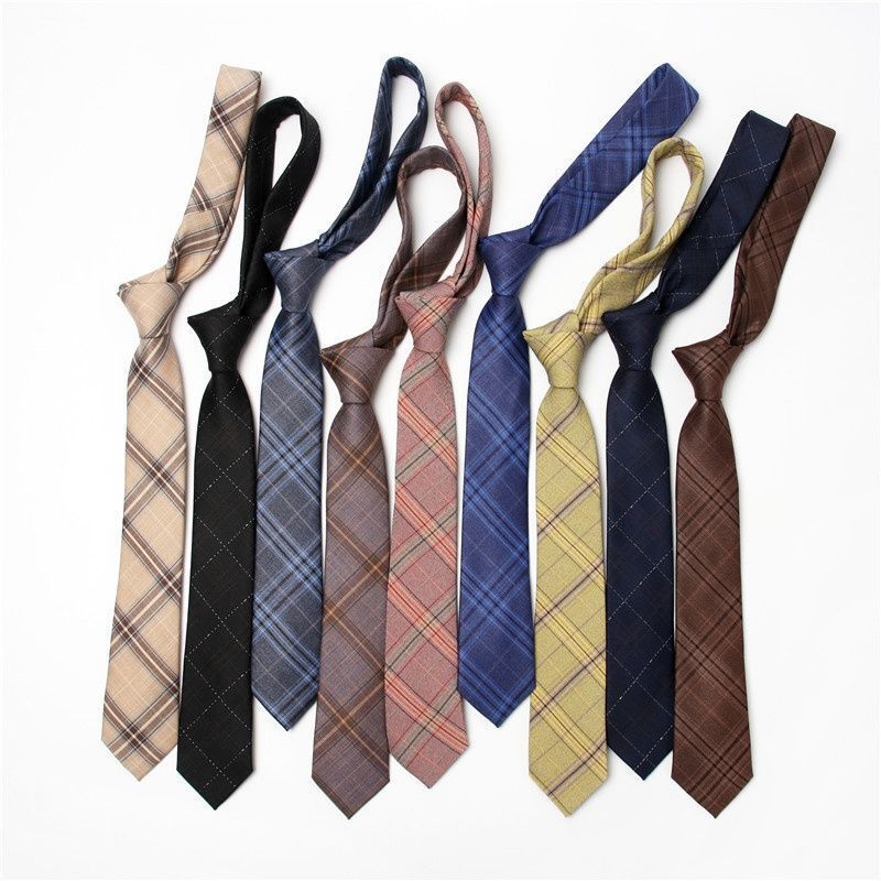 日系JK领带女DK制服男学生学院风英伦风复古格子衬衫领带韩版chic