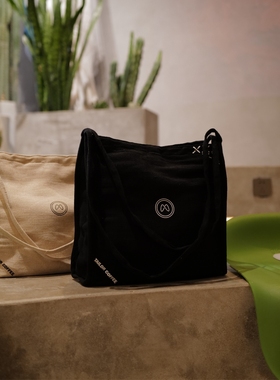 A7x裁缝咖啡合作创意原胚色黑色双肩带手提男女情侣托特帆布包