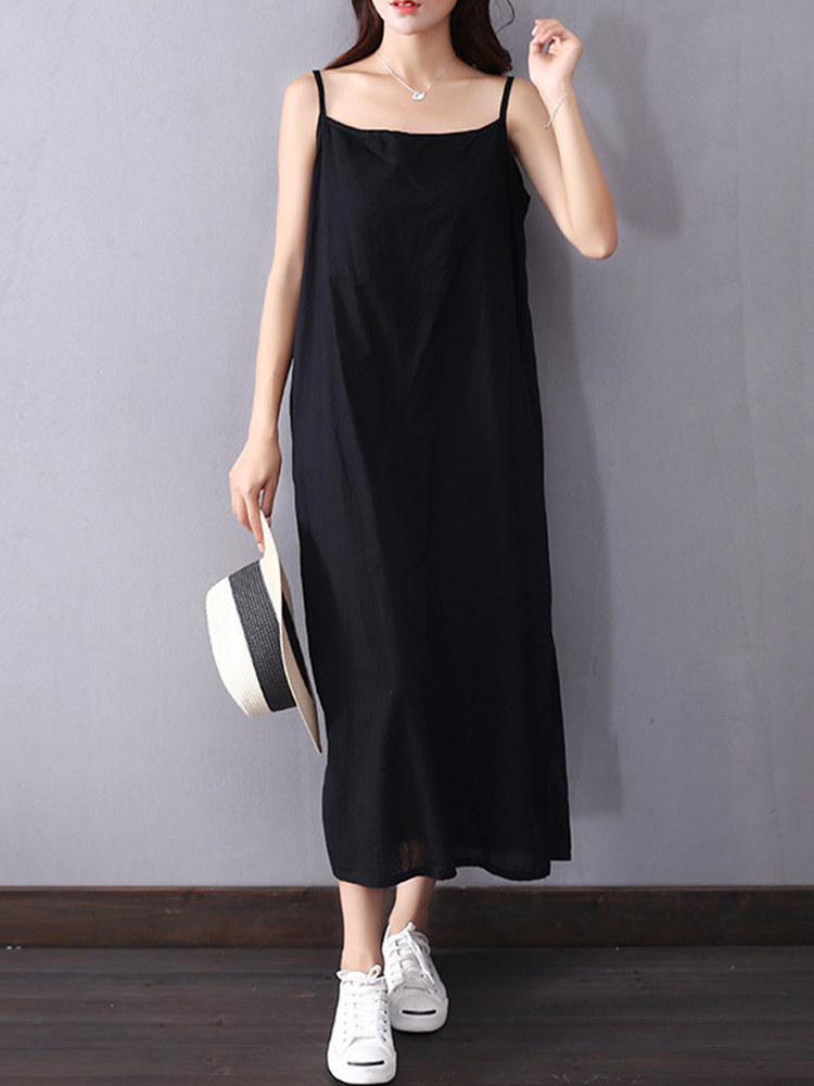 新款连衣裙掉吊裙子太透性感黑色内搭打底裙夏纯棉薄款防透内衬裙