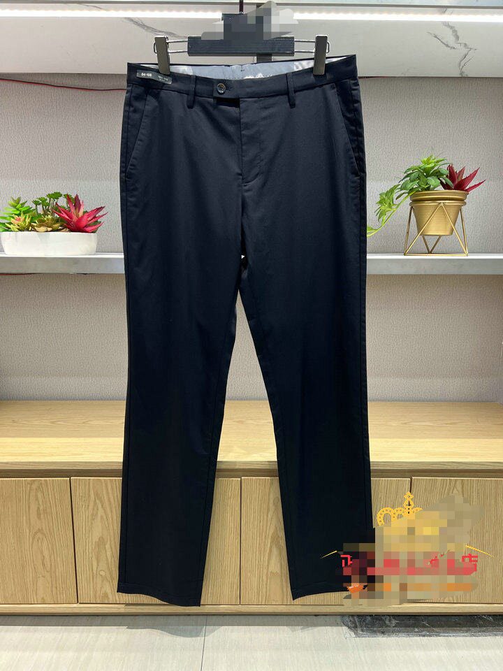 九家男装新款休闲春夏季天丝面料藏青标准版商务休闲裤DB1B21213