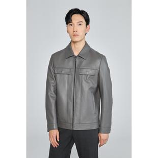 秋冬季 翻领短款 正品 皮衣男士 羊皮夹克 时尚 Q1QZP0011Y利家男装
