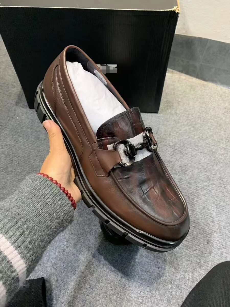23QXL1091Y 1092Y利家男鞋春秋季新款懒人一脚蹬牛皮休闲鞋图片