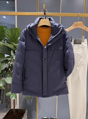 劲家4301男装秋冬款休闲羽绒绒可拆卸獭兔毛内胆尼克服保暖